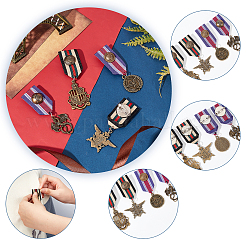 4Pcs 4 Style Medal Alloy Lapel Pin&nbsp;JEWB-GA0001-06