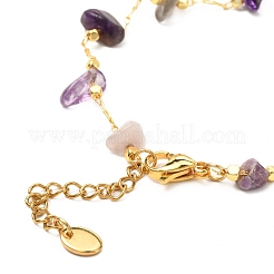 Natural Mixed Gemstone Chip Beaded Bracelet for Girl Women&nbsp;BJEW-JB06983