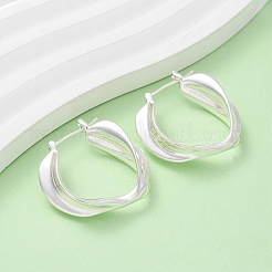 Brass Twist Hoop Earrings&nbsp;EJEW-A143-15S