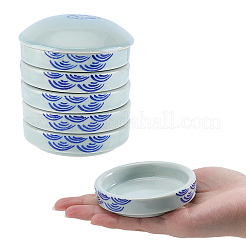 Fish Pattern Ceramic Watercolor Palette with Lid&nbsp;AJEW-WH0817-036