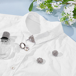 4Pcs Alloy Rhinestone Cufflinks&nbsp;BUTT-PH0001-57P-01
