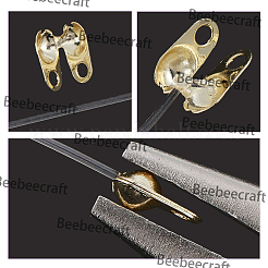150Pcs Brass Bead Tips&nbsp;KK-BBC0027-85A
