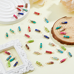 40Pcs 8 Colors Dyed Synthetic Imperial Jasper Pendants&nbsp;PALLOY-AB00106