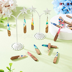 16Pcs 8 Colors Resin and Walnut Pendants&nbsp;FIND-TA0006-44