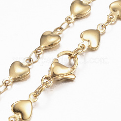 304 Stainless Steel Heart Link Chain Jewelry Sets&nbsp;SJEW-H103-A-01G