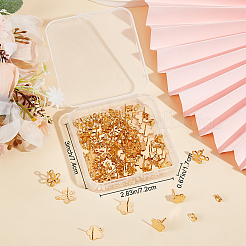 80Pcs 4 Style 201 Stainless Steel Stud Earring Findings&nbsp;EJEW-BBC0001-08