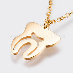304 Stainless Steel Pendant Necklaces&nbsp;NJEW-F207-04G