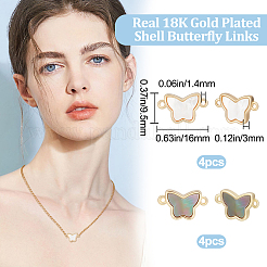 8Pcs 2 Styles Brass Connector Charms&nbsp;KK-BBC0007-99