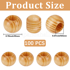 100Pcs Wood European Beads&nbsp;WOOD-PA0001-77