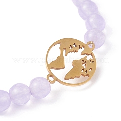 Natural Malaysia Jade(Dyed) Round Beads Stretch Bracelet&nbsp;BJEW-JB07223