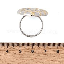 304 Stainless Steel Cuff Open Rings for Women&nbsp;RJEW-A093-02PG