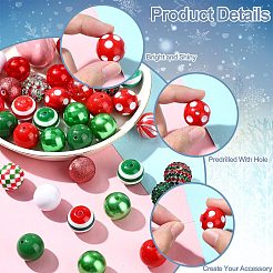 Christmas Theme DIY Round Acrylic Beads Pendant Making Kits&nbsp;DIY-CJC0006-17