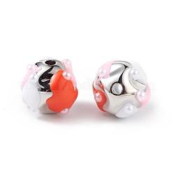 Platinum Plated Acrylic Enamel Beads&nbsp;OACR-I003-05