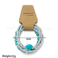 5Pcs 5 Styles Resin Imitation Turquoise & CCB Round Stretch Bracelets for Women&nbsp;FS-WGBACA3-01