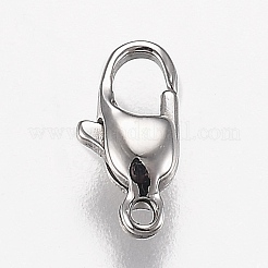 Tarnish Resistant Polished 316 Surgical Stainless Steel Lobster Claw Clasps&nbsp;X-STAS-Z013-12P