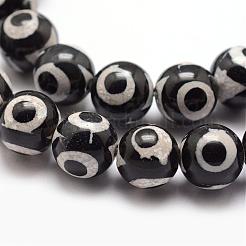 Tibetan Style 3-Eye dZi Beads&nbsp;G-K166-01-10mm-L1-01