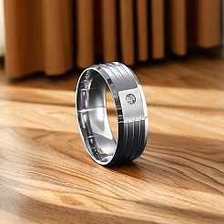 304 Stainless Steel Rhinestone Finger Rings for Men&nbsp;WG62EA8-01