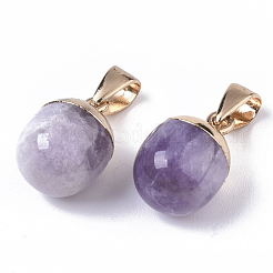 Top Golden Plated Natural Amethyst Pendants&nbsp;G-T131-03H