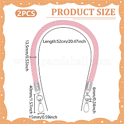 Braided Round PU Leather Bag Handles&nbsp;FIND-WH0180-01B-P