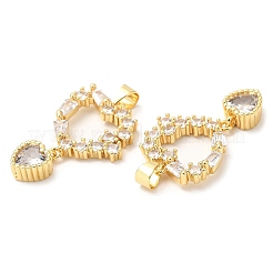 Rack Plating Brass Micro Pave Cubic Zirconia Pendants&nbsp;KK-A185-25G