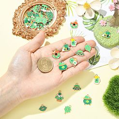 50Pcs 10 Styles Saint Patrick's Day Enamel with Alloy Pendants&nbsp;FIND-CJ0005-83