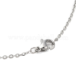 Non-Tarnish 201 Stainless Steel Cable Chain Heart Frame Pendant Necklaces for Women&nbsp;LS-NJEW-U005-03P