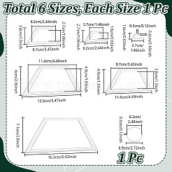 6Pcs 6 Styles Transparent Acrylic Sewing Template&nbsp;AJEW-NB0007-76A