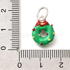 Christmas Theme Brass Enamel Charms&nbsp;KK-R212-15F-P