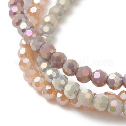 Electroplate Imitation Jade Glass Beads Multi-strand Bracelets&nbsp;BJEW-JB13309