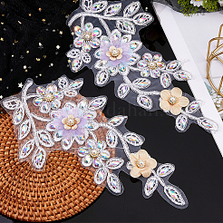 2Pcs 2 Styles Polyester Embroidery on Clothing Patches&nbsp;DIY-FH0010-10