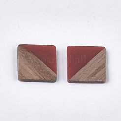 Resin & Walnut Wood Cabochons&nbsp;RESI-S358-90B