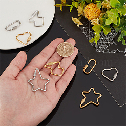 8Pcs 8 Styles 304 Stainless Steel Screw Carabiner Lock Charms&nbsp;AJEW-AN0007-13
