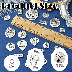 DIY Word Alloy Pendant Decoration Making Kit&nbsp;DIY-YW0008-90