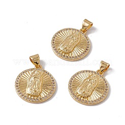 Brass Micro Pave Clear Cubic Zirconia Pendants&nbsp;KK-G439-07G