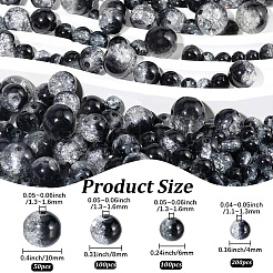 450Pcs 4 Styles Spray Painted Crackle Glass Beads&nbsp;CCG-PA0001-09C