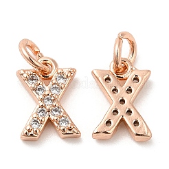 Brass Micro Pave Grade AAA Cubic Zirconia Charms&nbsp;ZIRC-P067-11RG-X-NR