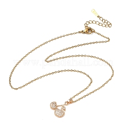 Brass & Cubic Zirconia Pendant Necklaces&nbsp;SA-CBA7E55-04G-01