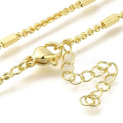 Rack Plating Brass Rectangle Cable Chain Necklaces&nbsp;MAK-L042-04G