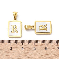 Ion Plating(IP) 304 Stainless Steel Pave Shell Pendants&nbsp;STAS-G327-01G-R