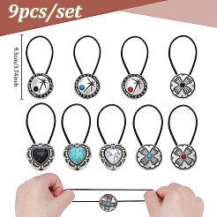 9Pcs Nylon Hair Ties&nbsp;OHAR-PH00013