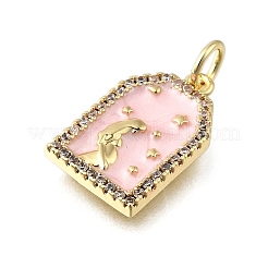 Brass Micro Pave Cubic Zirconia Pendants&nbsp;KK-S523-04G