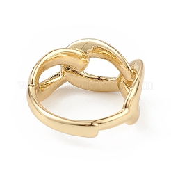 Adjustable Brass Curb Chains Shape Ring for Women&nbsp;RJEW-L100-025G