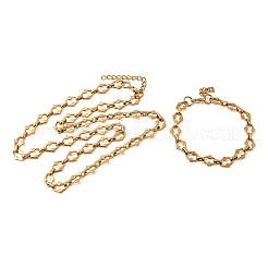 304 Stainless Steel Link Chain Bracelet & Necklace Jewelry Sets&nbsp;SJEW-L199-20G