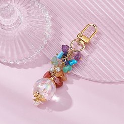 Chakra Natural Mixed Stone Beaded Pendant Decorations&nbsp;HJEW-JM01109