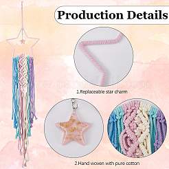 Hand-Woven Polyester Macrames Wall Decorations&nbsp;HJEW-WH20020-003B