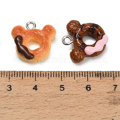 Opaque Resin Imitation Donut Pendants&nbsp;RE-CBAF169-06B
