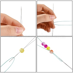 Iron Collapsible Big Eye Beading Needles&nbsp;X-ES001Y-S-57mm-01