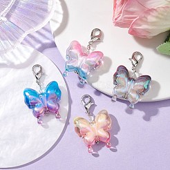 4Pcs Acrylic Butterfly Pendant Decorations&nbsp;HJEW-JM01594