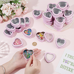 32Pcs Heart Shaped Iron Packing Boxes with Visible Window Lid&nbsp;CON-GO0001-17
