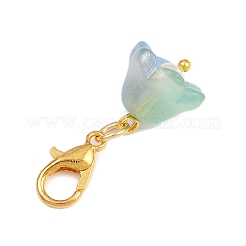 Transparent Glass Flower Pendant Decorations&nbsp;HJEW-JM04148